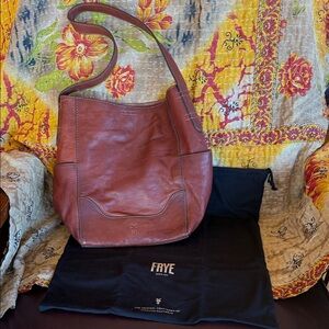 Frye Tan Leather Hobo Bag